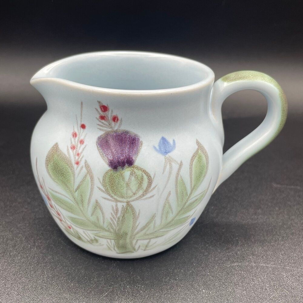 Vintage Buchan Portobello Scotland Thistle Stoneware Pottery Creamer Pitcher